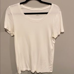 Plain white scoop neck top